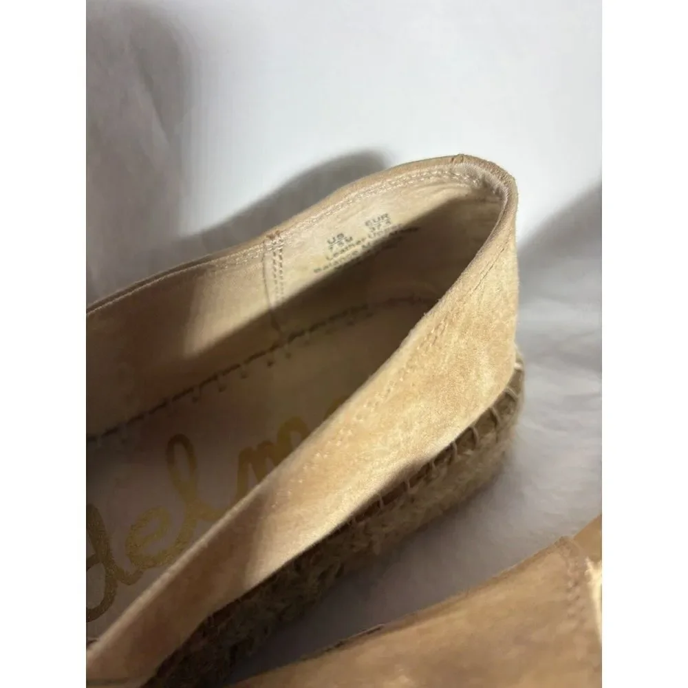Sam Edelman Charlene‎ Nude Suede Flat Espadrilles 7.5 EUC S5